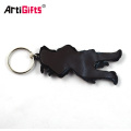 2d custom shaped pvc soft rubber keychains